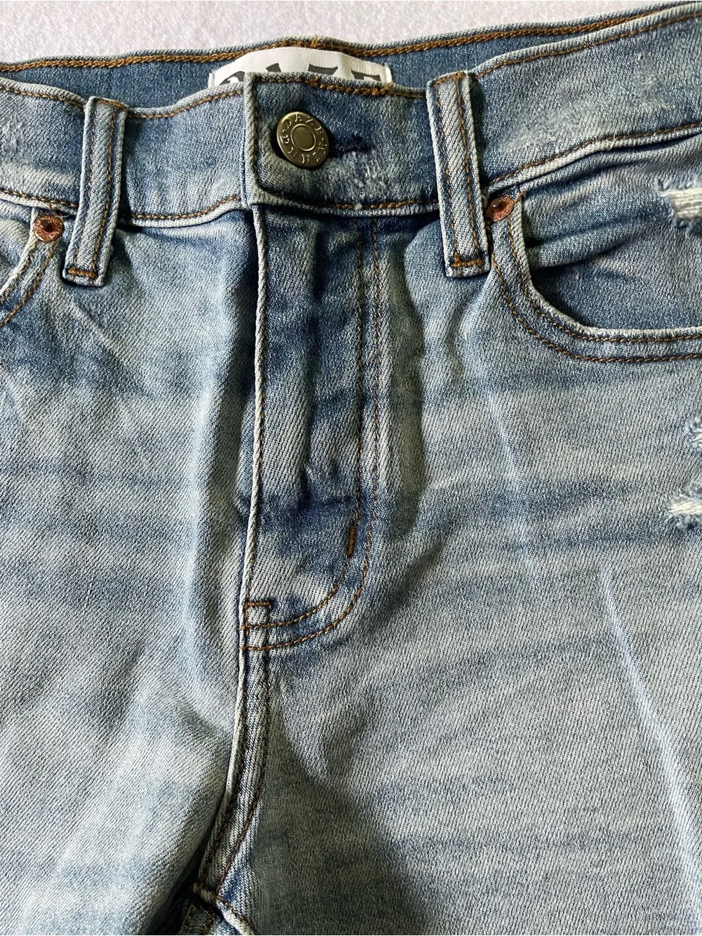 Women’s Light Blue Distressed Denim Jean Shorts - Casual Frayed Hem